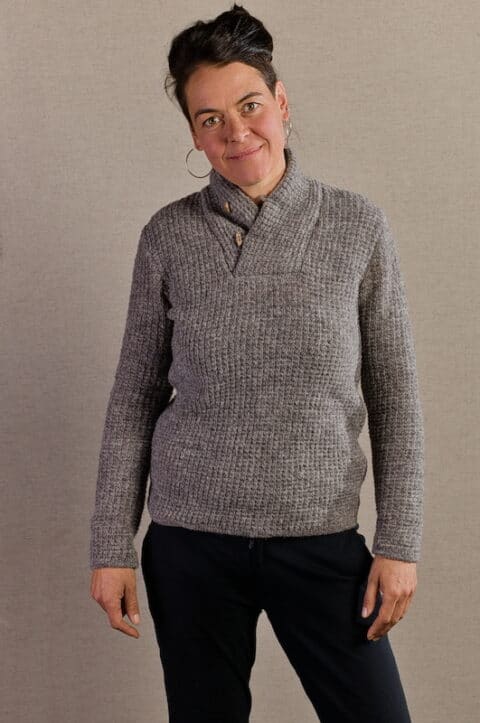 Pull Col V Fin Gris Clair Taille S – Coton/nylon, Coupe Ajustée, Occasion Très Bon état